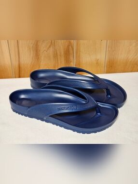New Birkenstock Mens 43 Honolulu Navy Blue Thong Slides Flip Flops Size 10/10.5